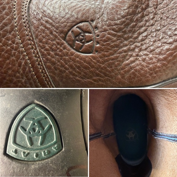 Ariat Brown Leather Western Cowboy Boots Men’s 10.5D Roper Ranch Boots - Picture 9 of 14